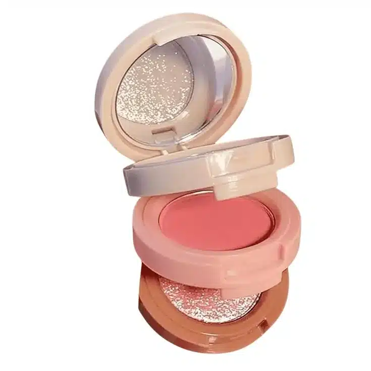3-in-1 Glow Blush & Glitter Compact Palette