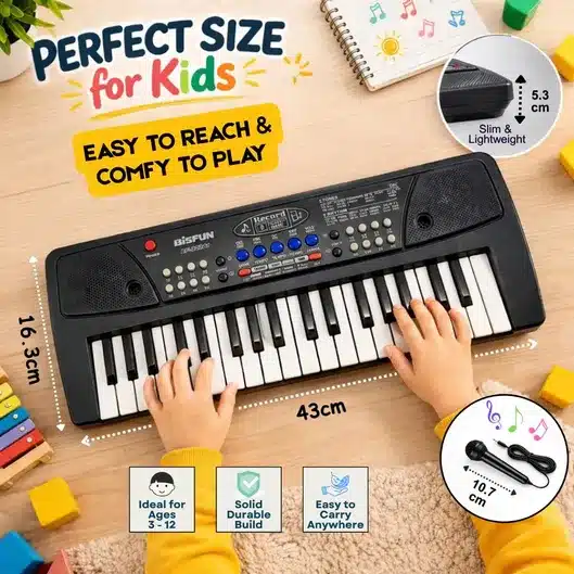 MelodyFun Kids Electronic Keyboard Piano with Microphone