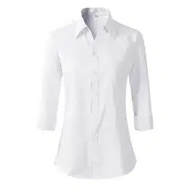 Beninos Long Sleeve Stretchy V Neck Office Formal Casual Button Down Shirt Blouse for Women Fit
