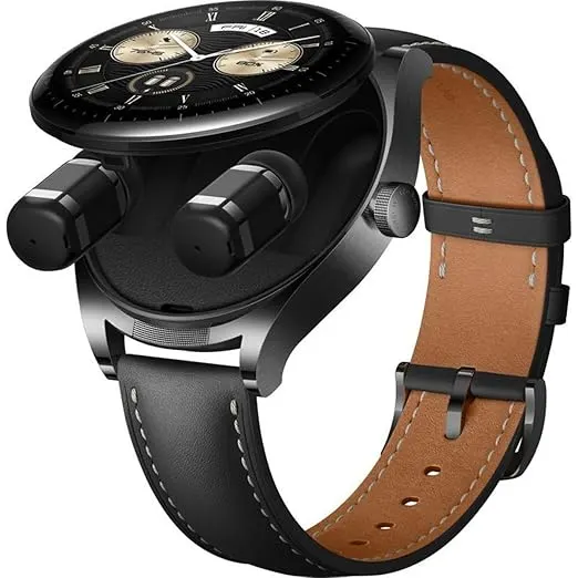 HUAWEI WATCH Buds, Earbuds & Watch Come into 1, Innovative Touch Controls, AI Noise Cancellation Calling, Lightweight, Health Management, Advanced Design, Durable, Compatible with Android & iOS, Black