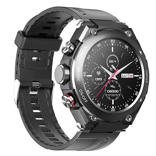 Smart Watch with Earbuds 3 in 1 Round Fitness Tracker 1.28inch Smartwatch for Men Answer