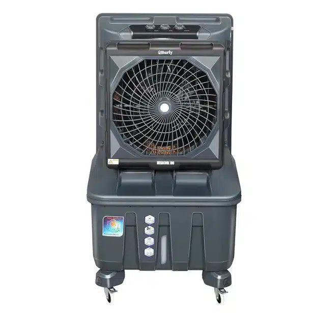 BURLY MEGA COOL 100 Ltr Desert Air Cooler Grey and White