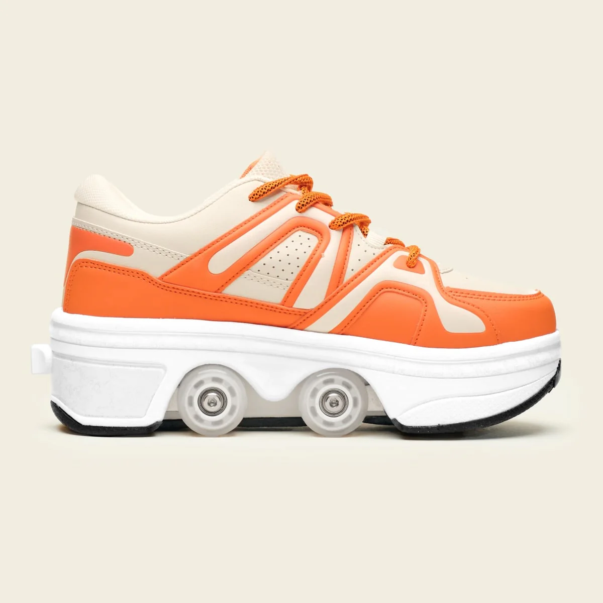 Roller Skates for Women Men Outdoor,2 in1 Parkour Shoes with Wheels for Girls/Boys,Double Row Deform Kick Roller Shoes Retractable