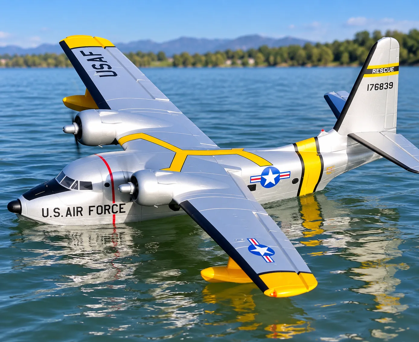 Silver Seaplane RC Aircraft with Water Landing Design & Remote Control