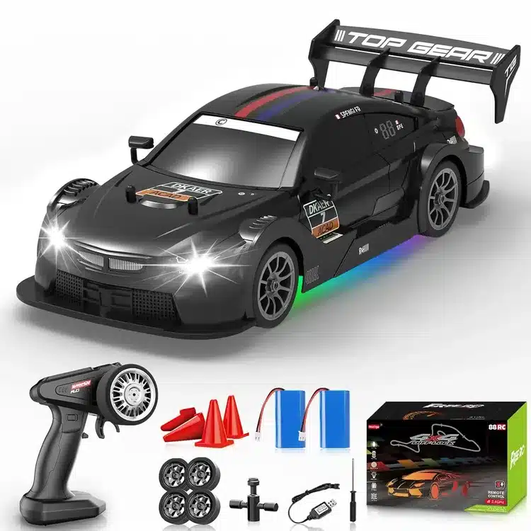 4WD RC Drift Car with LED Lights & Extra Batteries