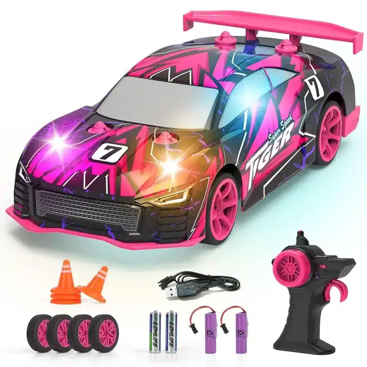 Pink LED RC Drift Racing Car Set