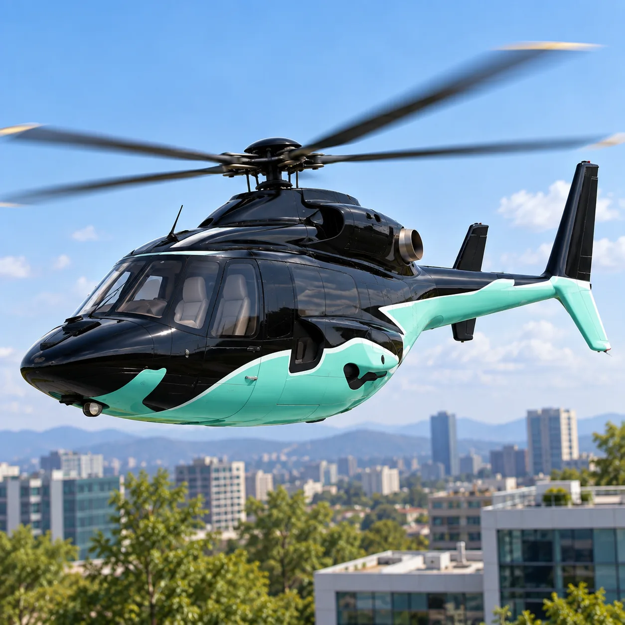 Black & Teal RC Fighter Aircraft with Remote Control