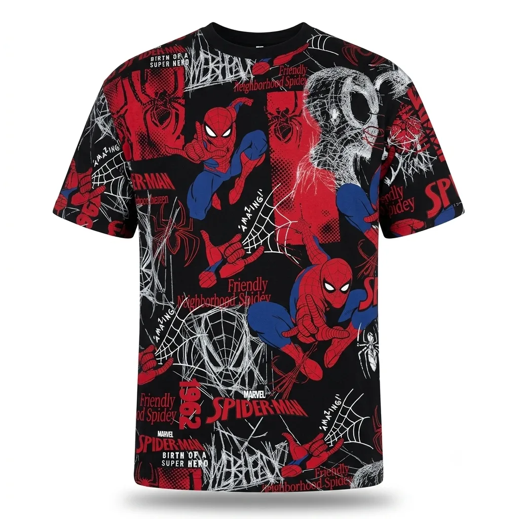 Spider-Man Oversized Graphic Printed Shirt for Men